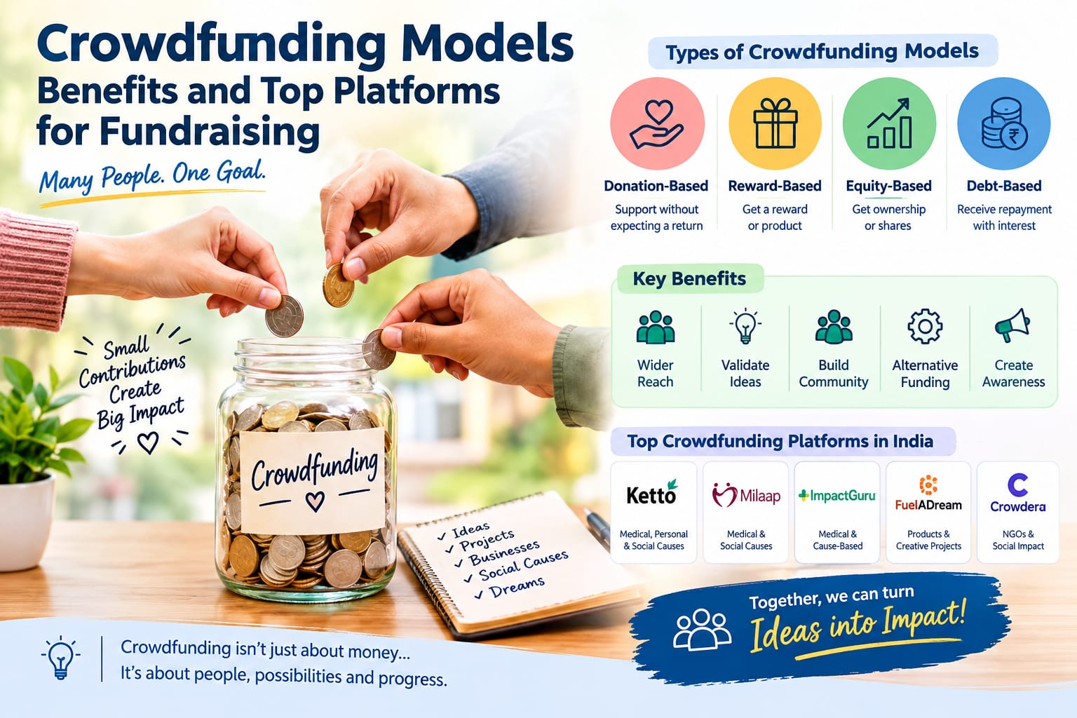 Crowdfunding in India: Types, Benefits, Risks & Top Platforms
